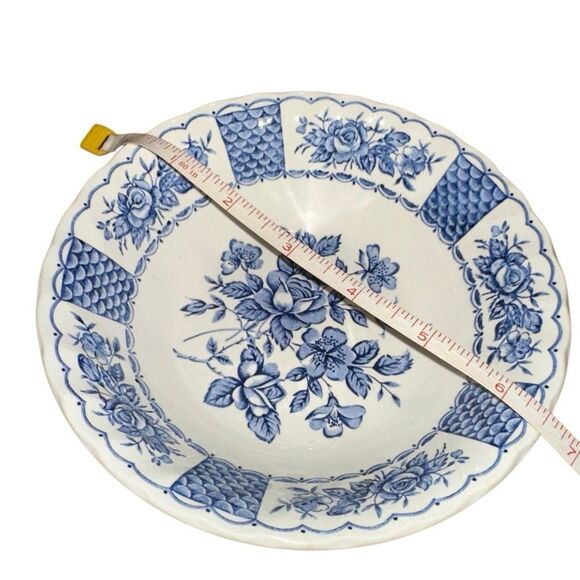 Vtg Myotts Melody England x5 rose decor blue copper print transferware, France c - Picture 5 of 14